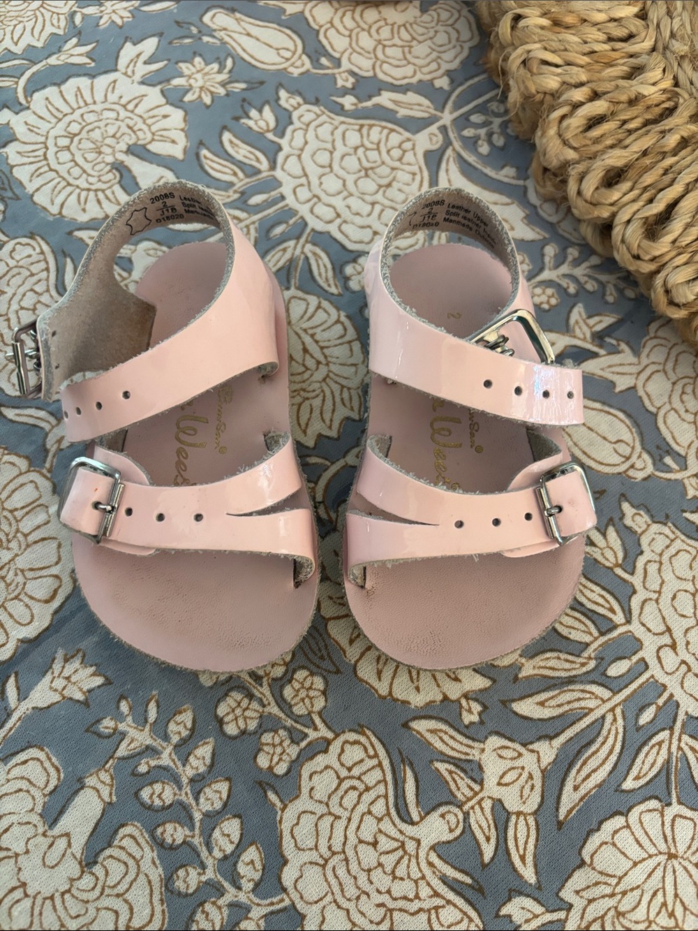 Toddler Pink Patent Leather Double-Buckle Sandals